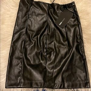 Black leather skirt